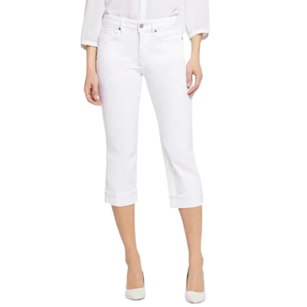 NWT NYDJ Marilyn Straight Crop Jeans w/ Cuffs in Optic White